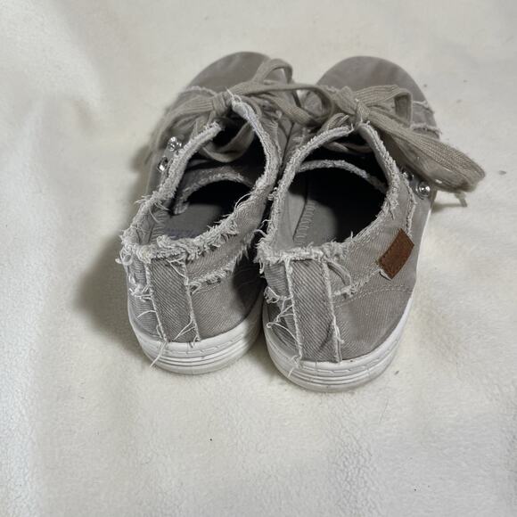 Guppy Love by Blowfish Women’s Slip on Gray White Canvas Boat Shoe 8.5 (RUNS SM) - Picture 4 of 6